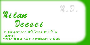 milan decsei business card